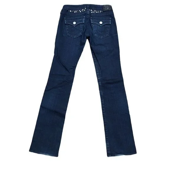 TRUE Religion Jeans Size 26 BILLY Blue Gem Stone - Picture 3 of 8